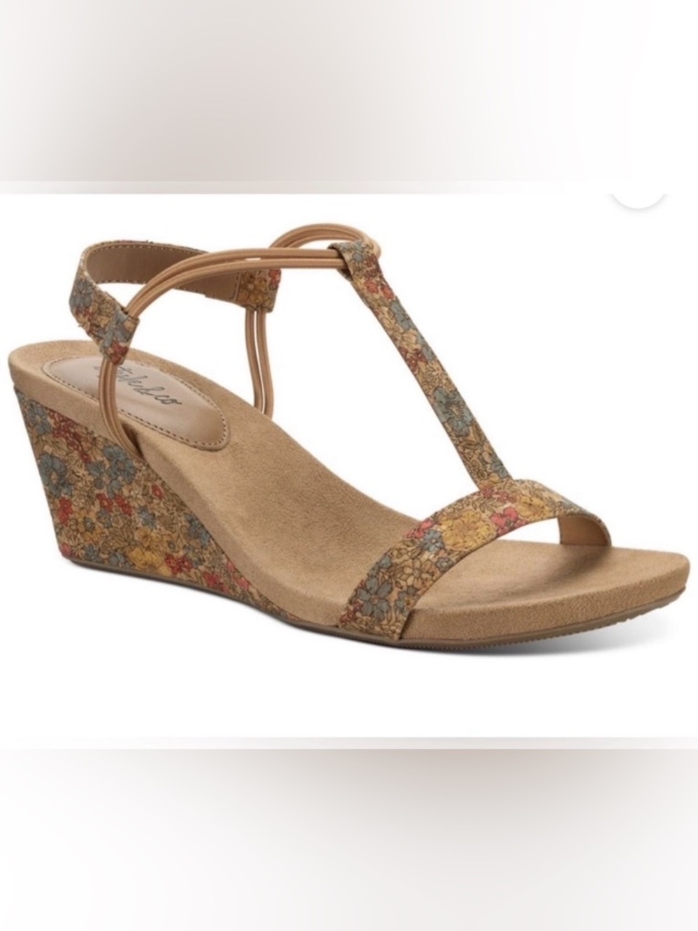 STYLE & COMPANY Womens Beige Mulan Round Toe Wedge Slip On Slingback Sandal 9 W